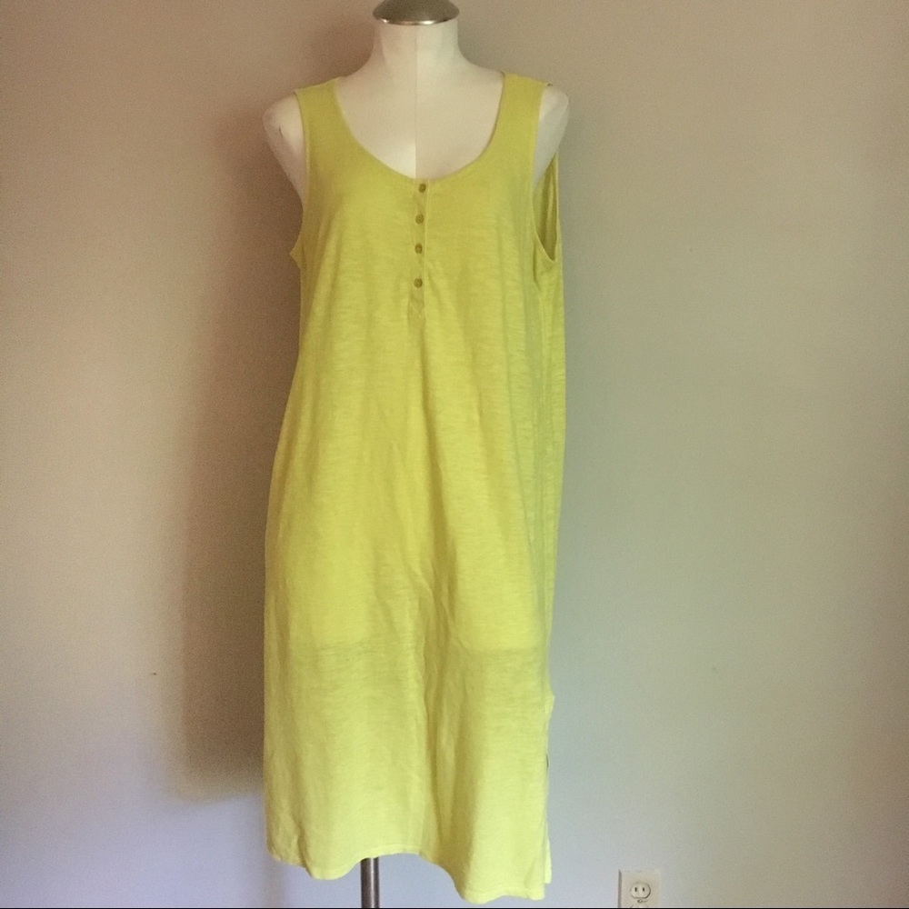 Eileen Fisher Hemp Twist Henley Tank Dress - Picture 2 of 8